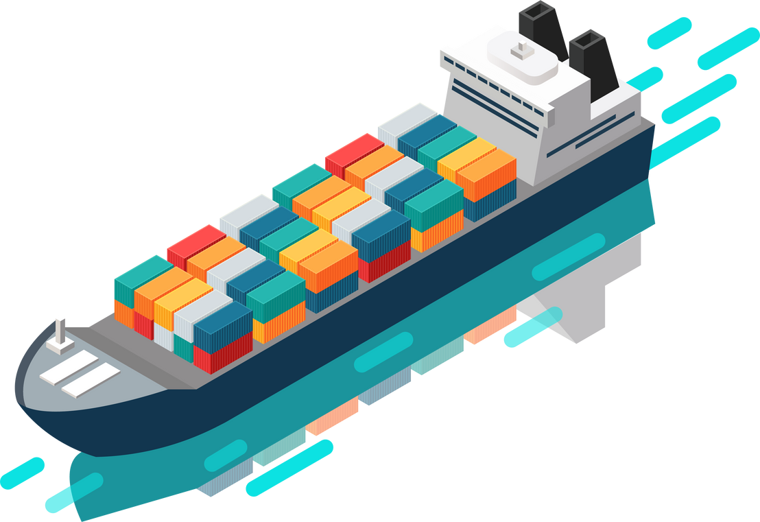 Cargo ship isometric